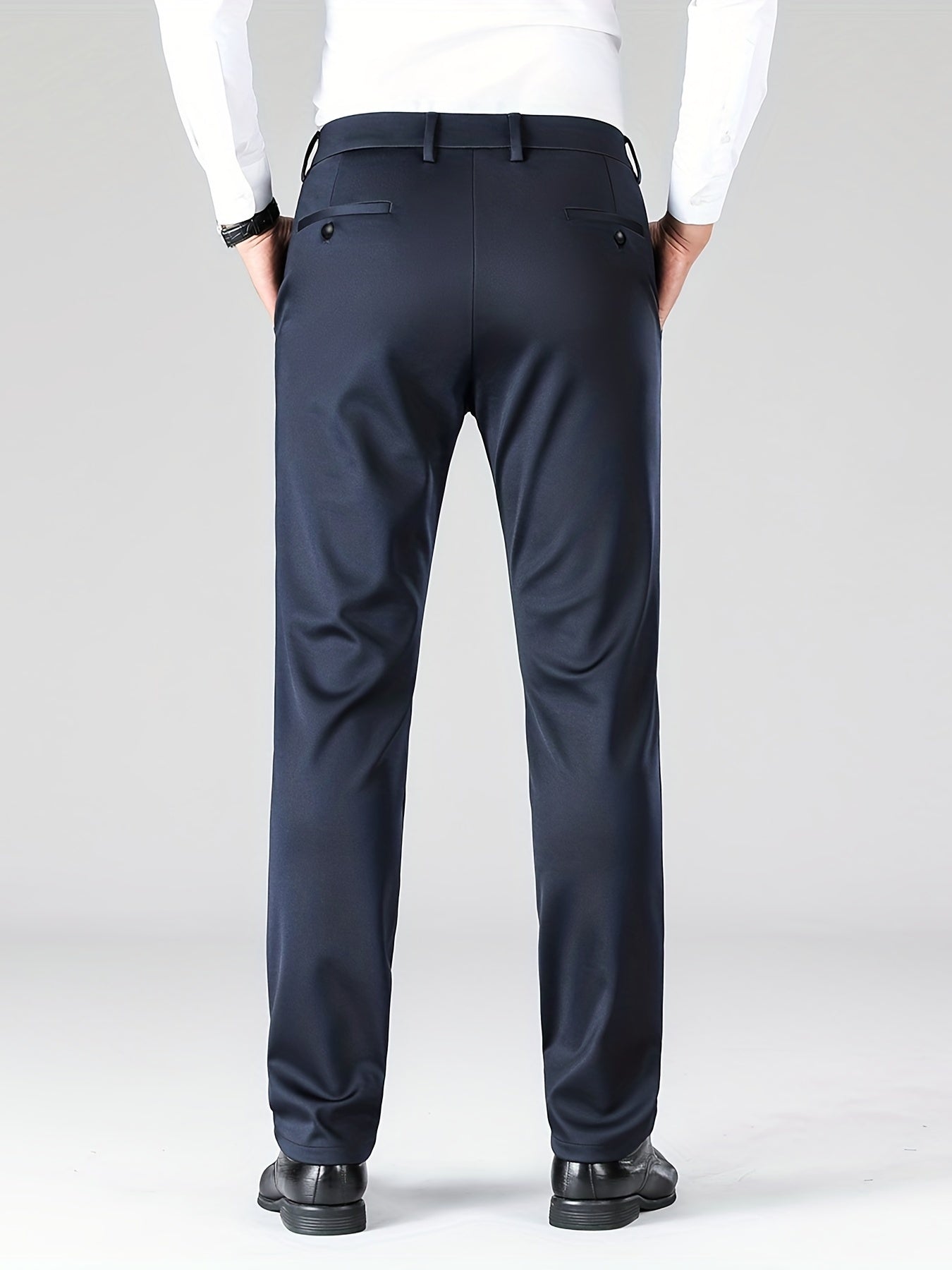 Men's Stretch Business Pants Straight Leg Wrinkle-resistant Trousers