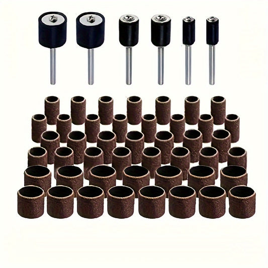 51pcs Sanding Drum Kit For Drill Presses and Power Drills with Rubber Drum Mandr