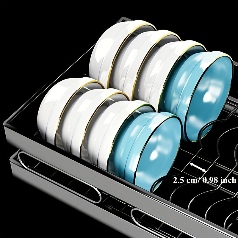 Double Layer Kitchen Sink Storage Rack Dish Rack Carbon Steel Material