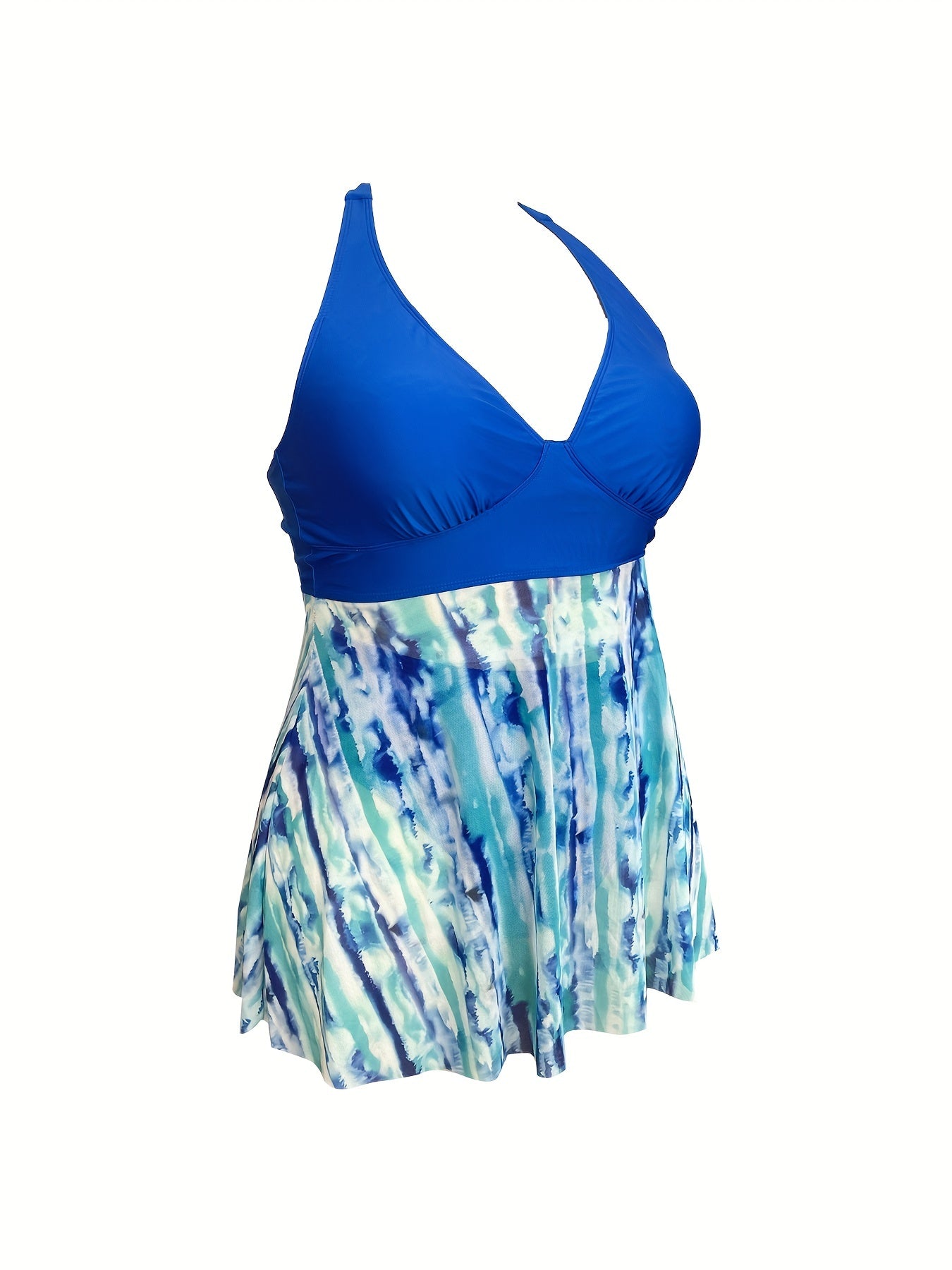  Tie Dye Peplum Tankini Set