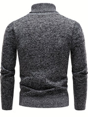Men's Turtleneck Knit Sweater Slim Fit Pullover for Fall & Winter