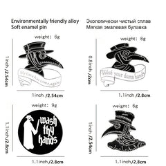 4pcs Plague Doctor Enamel Pins Set Gothic Punk Pins For Jackets Hats