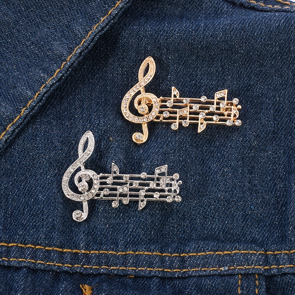 Rhythm Full Drill Jumping Brooch Women's Sweater Corsage Anti-lapsing Pin