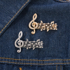 Rhythm Full Drill Jumping Brooch Women's Sweater Corsage Anti-lapsing Pin