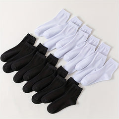20 Pairs Solid Socks Comfy & Breathable Women's Stockings