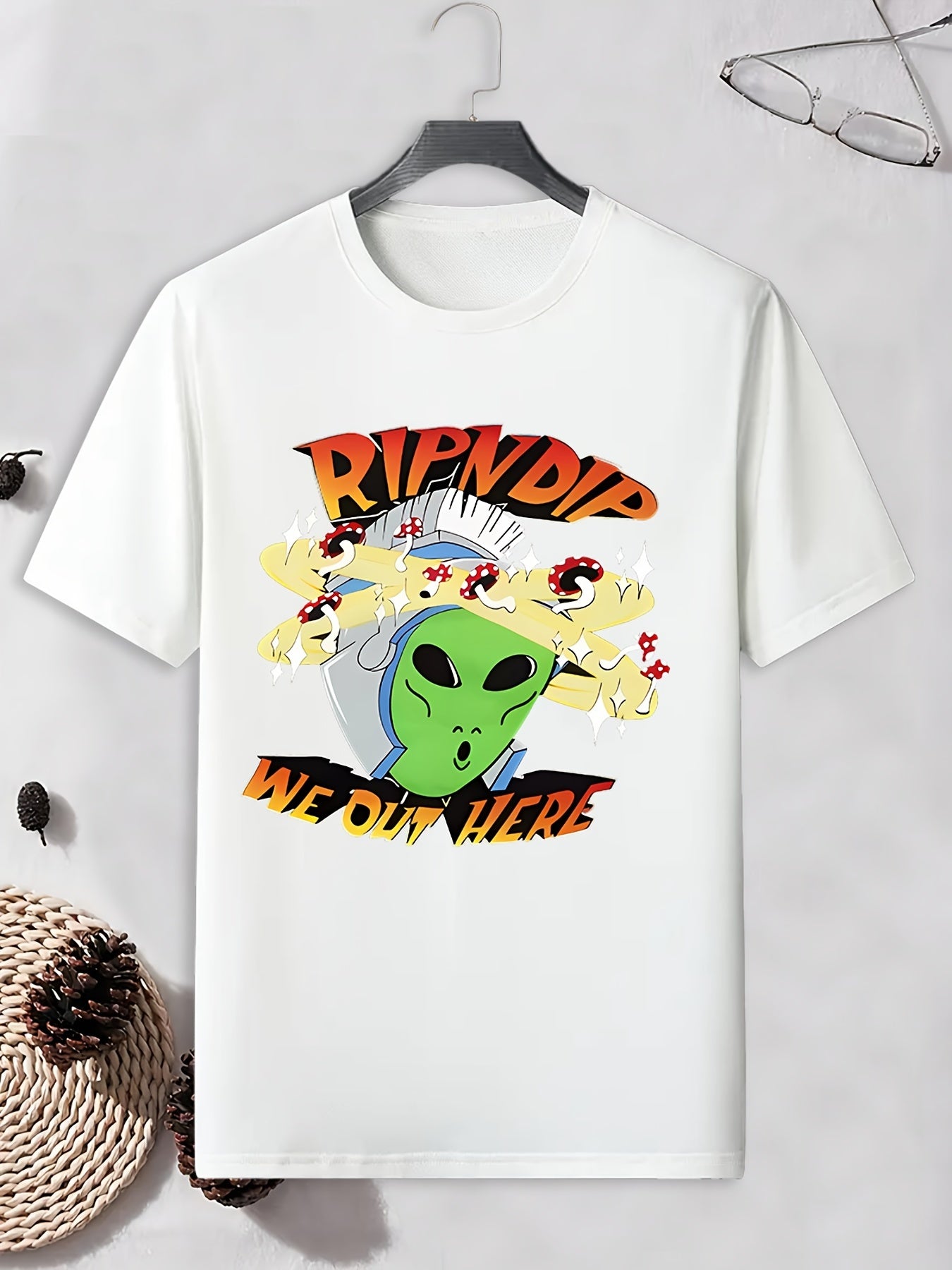 Men's Alien Pattern T-shirt Active Stretch Tee For Outdoor