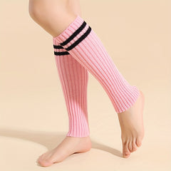 Striped Leg Warmers Ribbed Socks Women's Stockings