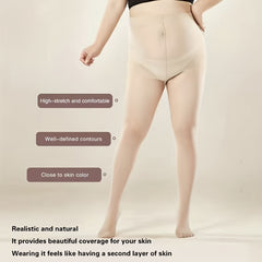 2 Pairs Plus Size Casual Stockings Set Women's Plus Control Top
