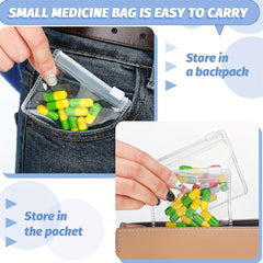 20pcs Reusable Medicine Storage Bags Zipper Set Self Sealing Bait Jewelry Bags
