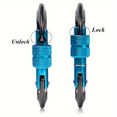 1pc 12KN Locking Alum. Carabiner Clips D Ring Hook Keychain for Hammock Hiking