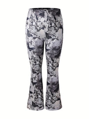Women's Plus Butterfly Print Stretch Flare Leg Pants