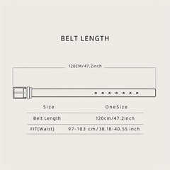 Men's Casual Skull Buckle PU Leather Belt Vintage Western Style Dress Belt