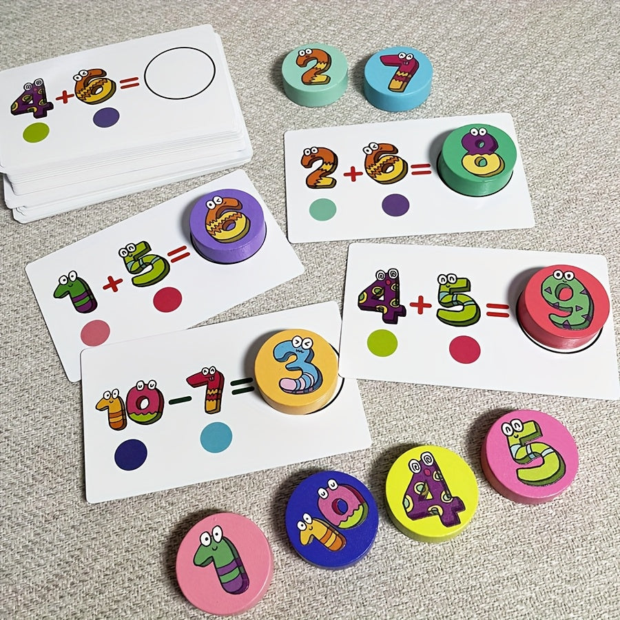Wooden Number Chess for Kids: Early Math Addition Subtraction Set