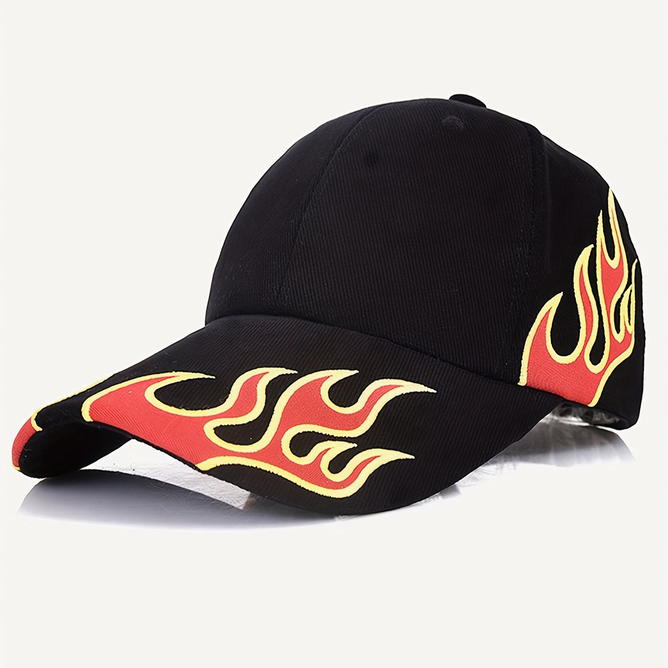 Mesh Flame Embroidered Baseball Cap for Couples