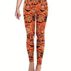  Halloween Pants Women's Plus Print Skinny Trousers