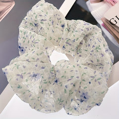 Floral Scrunchies Hair Tie Ponytail Holder Hair Accessory