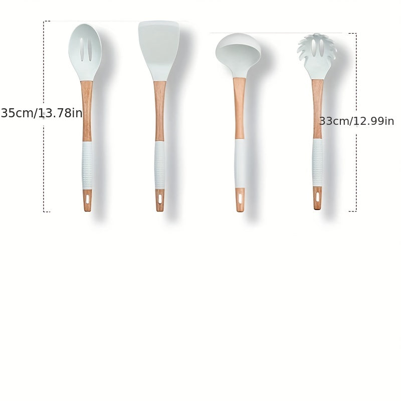 Silicone Cooking Spatula & Spoon Set for Non-Stick Pan