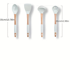 Silicone Cooking Spatula & Spoon Set for Non-Stick Pan