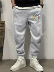 Cartoon Print Men's Sweatpants Casual Jogger Pants With Pockets