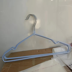 3pcs Adult Hanger Dipped Plastic Metal Anti Slip Clothes Hanging Rack