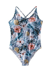 Toddler Girls Tropical Flowers One Piece Swimsuit