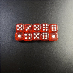 10pcs Acrylic Dice Set for Bar KTV Entertainment 12mm Hexahedron Dice