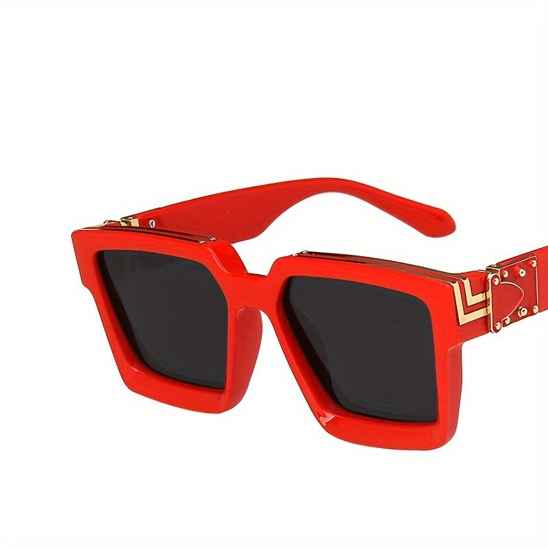 Large Square Sunglasses Rivet UV400 Sun Shades Driving Beach Travel