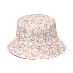 Flower Mushroom Print Bucket Hat Sunscreen Basin Hats