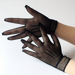 Y2K Lace Short Glove Fishnet Hollow Mesh Gloves For Wedding Bridal Women
