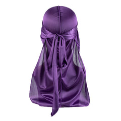 4pcs Silk Like Durags Satin Long Tail Head Wraps Silky Bandana