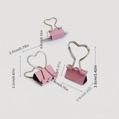 2pcs 19mm Heart Binder Clips - Creative & Organized