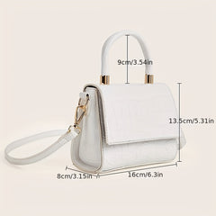 Crocodile Embossed Crossbody Bag Women's Flap Purses