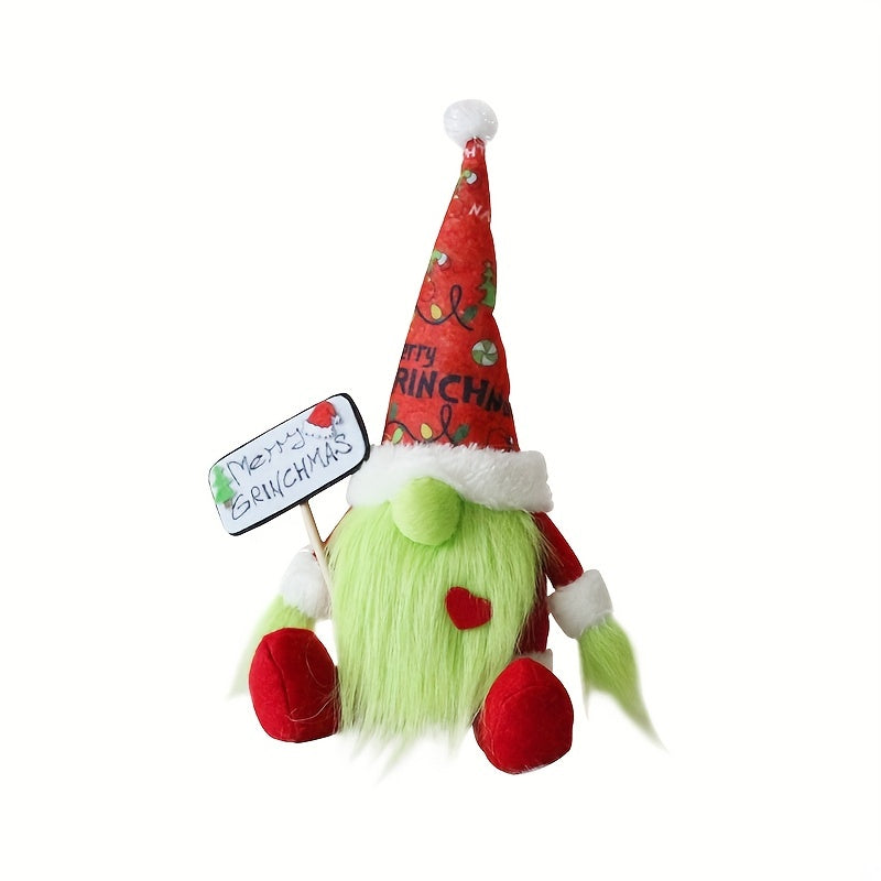Halloween Grinch Monster Doll with Long Green Beard