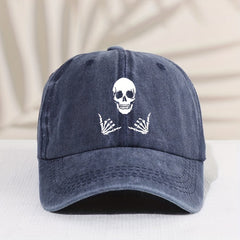 Kids Vintage Double Skull Baseball Cap Sunshade