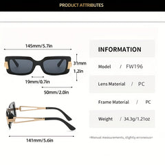 Jelly Frame Hollow Metal Temple Gradient Glasses UV400