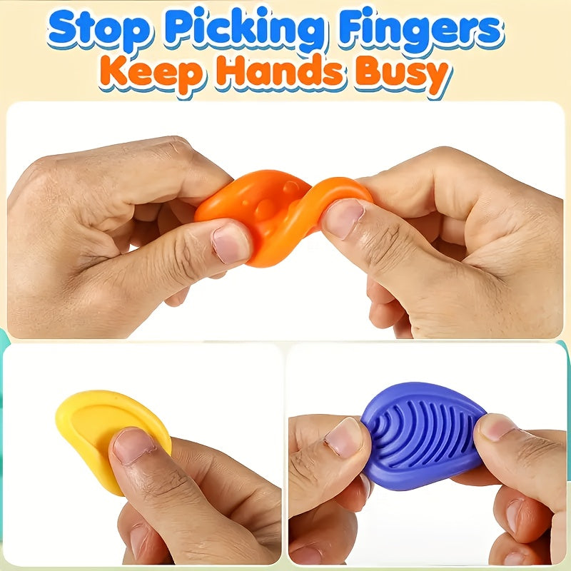 6pcs Soft Textured Fidget Stones, Teenagers & Adults, Durable, Colorful