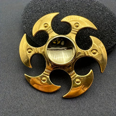 Golden Zinc Alloy Finger Spinner Ergonomic Hand Fidget Durable Metal