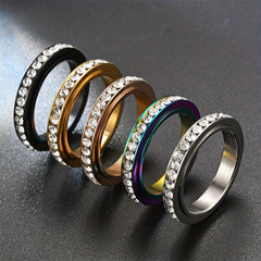 Men's Faux Diamond Ring - Stylish Silver Tone Band