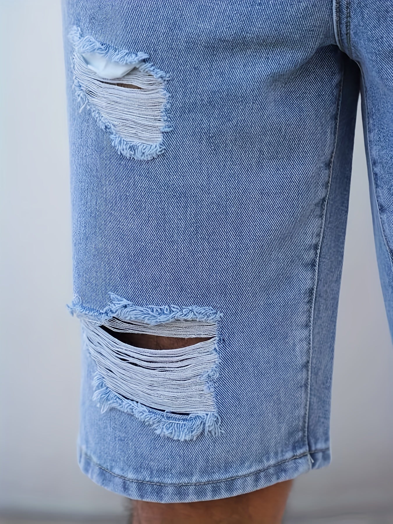 Men's Ripped Denim Shorts for Spring & Summer