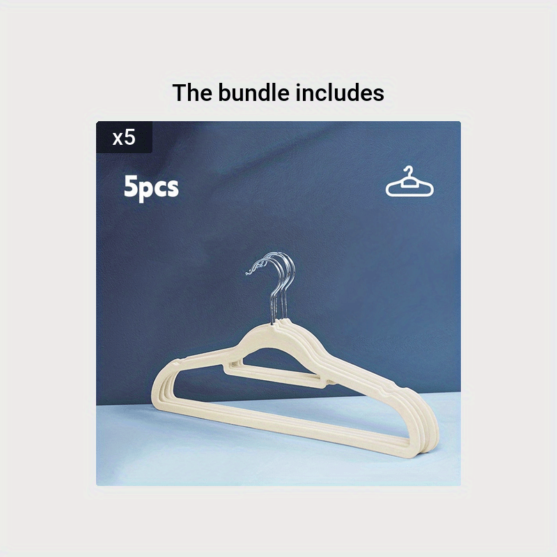 5pcs Translucent Velvet Non-slip Hangers Clothes Storage