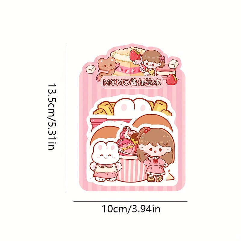 100 Pcs Cartoon Note Paper Pack Student DIY Material Paper