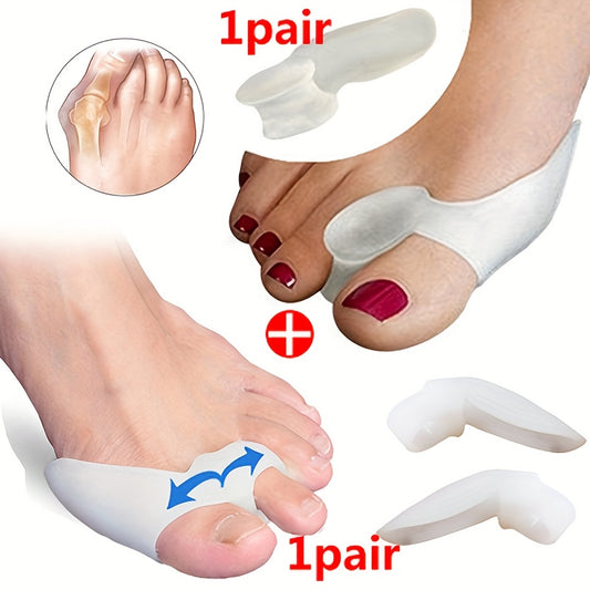 2 Pairs Silicone Gel Bunion Corrector Toe Separator