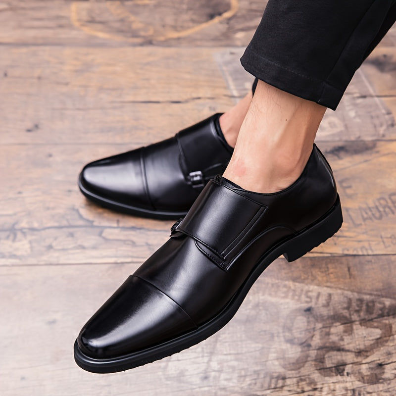 Men's Double Monk Strap Cap toe Loafers Dark Brown