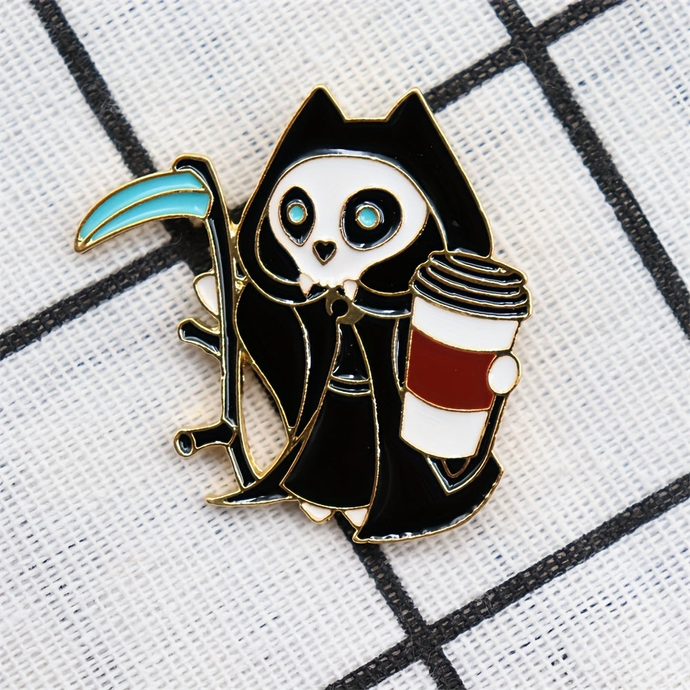 Cartoon Death Brooch For Men