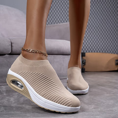 Women's Platform Chunky Sneakers Air Cushion Slip-on Walking Shoes
