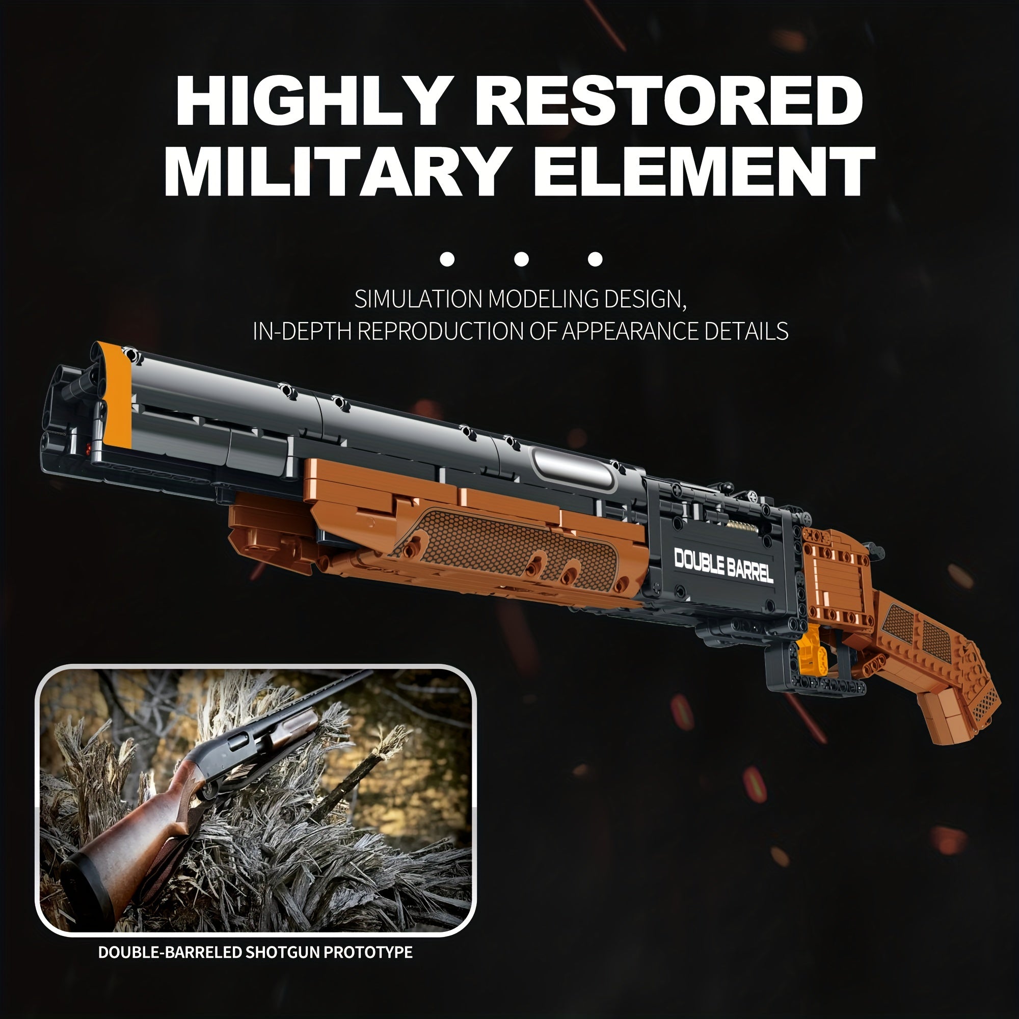 Reobrix 1006pcs Dual Barrel Shotgun Building Set