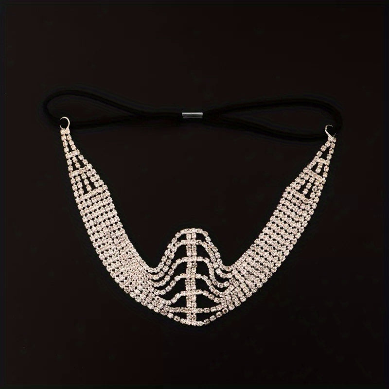 Rhinestone Head Chain Bridal Headband Crystal Hair Band Wedding Headpiece