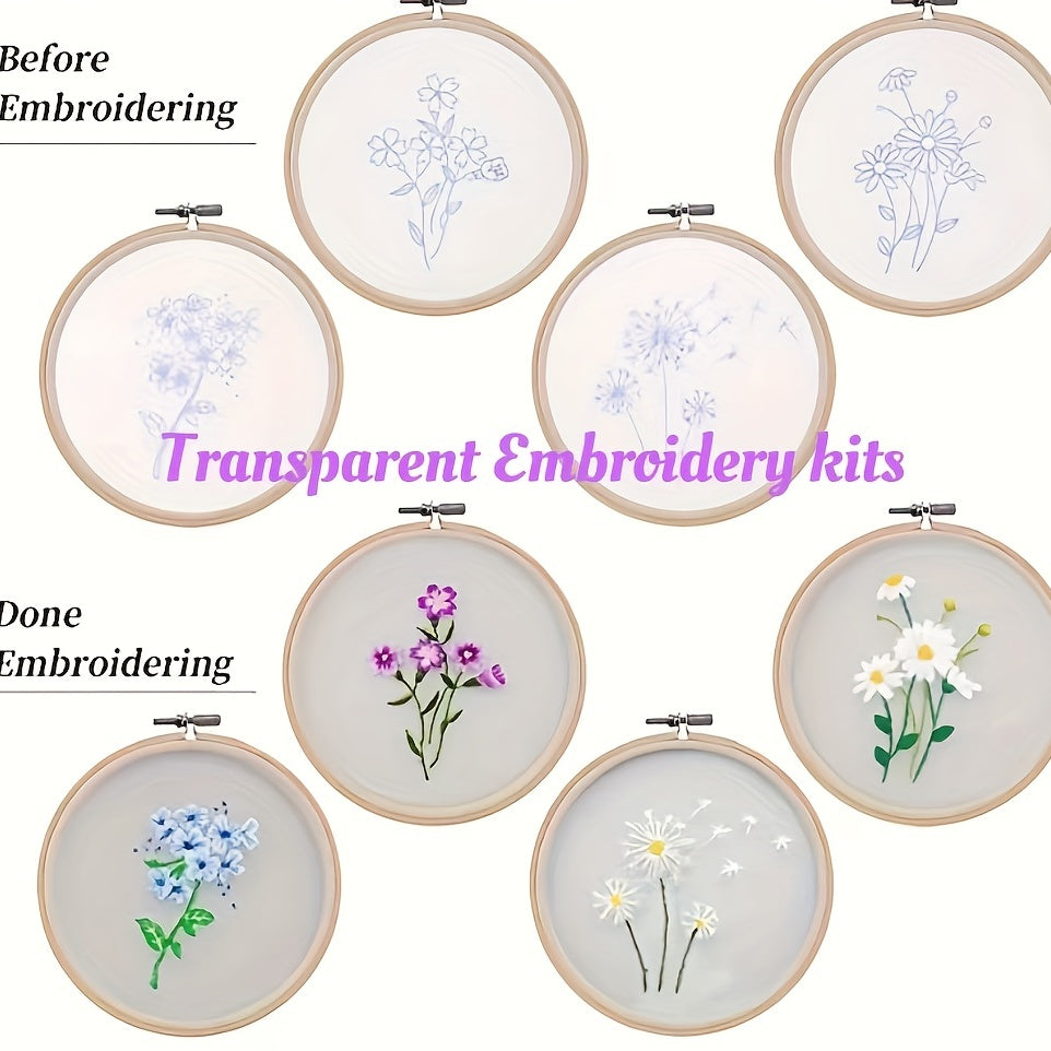 DIY Embroidery Kit for Mother's Gift - Hoop, Needles, Threads