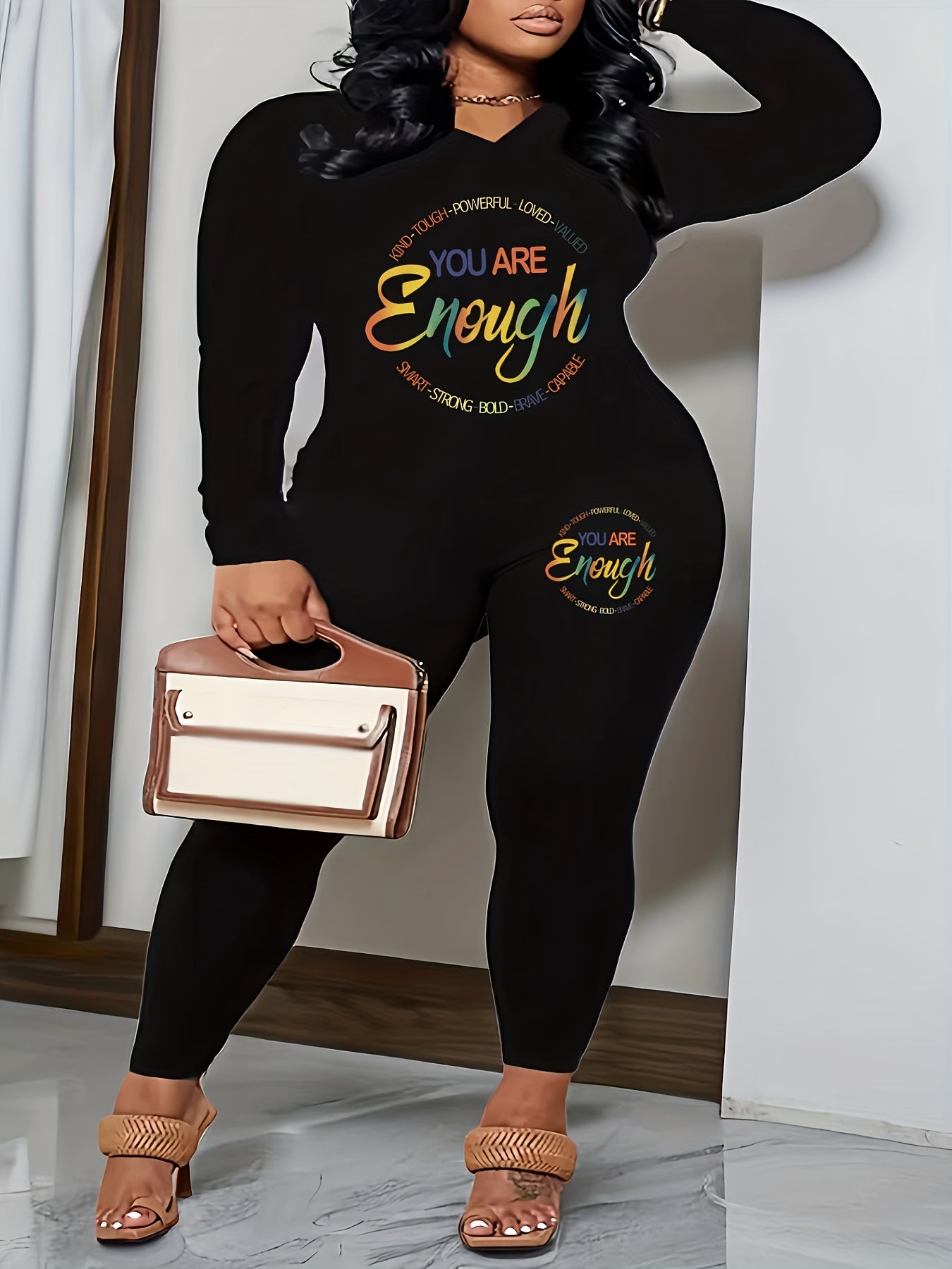  Skull Print Long Sleeve Top & Leggings Set