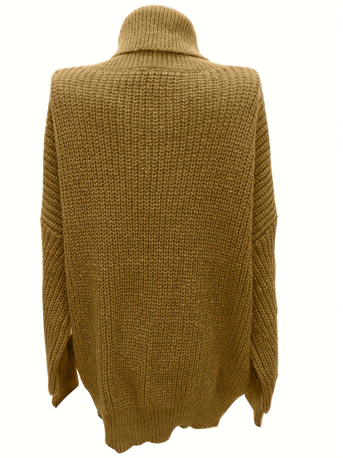  Solid Cable Long Sleeve Turtle Neck Sweater